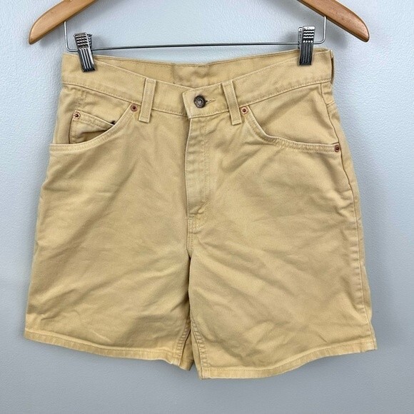 Levi’s Vintage Orange Tab 950 Relaxed Fit Bermuda Jean Shorts Size 9 - Picture 1 of 16